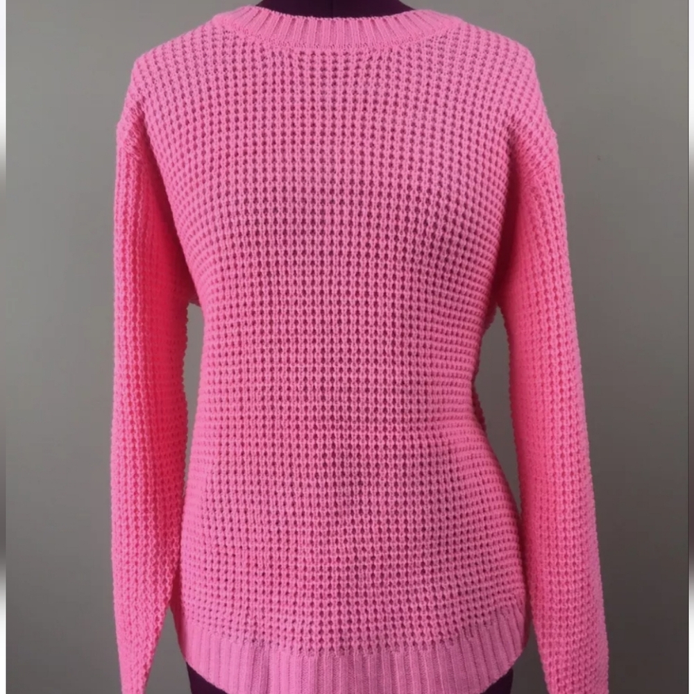 Zenana size small Women's Pink Cozy Knit Long Sleeve Pullover Sweater